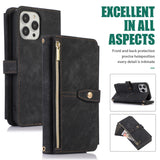Retro Card-Slot Wallet Crossbody Leather Case for iPhone