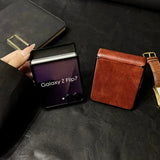 Vintage Waxed Leather Magnetic Shockproof Case for Samsung Z Flip