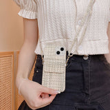 Woven Texture Crossbody Card Wallet Case for iPhone