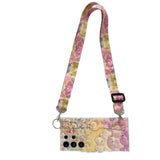 Rhinestone Oil Painting Flower Phone Case with Wristband for Samsung