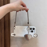 Fashion Leather Handheld Card Holder Case for iPhone