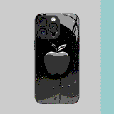 Water Droplets Apple Black Tempered Glass Phone Case for iPhone