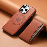 2‑In‑1 Leather Magnetic Card Holder Wallet Case for iPhone