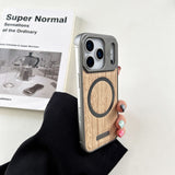 Wood Grain Borderless Heat Dissipation Magnetic Case for iPhone
