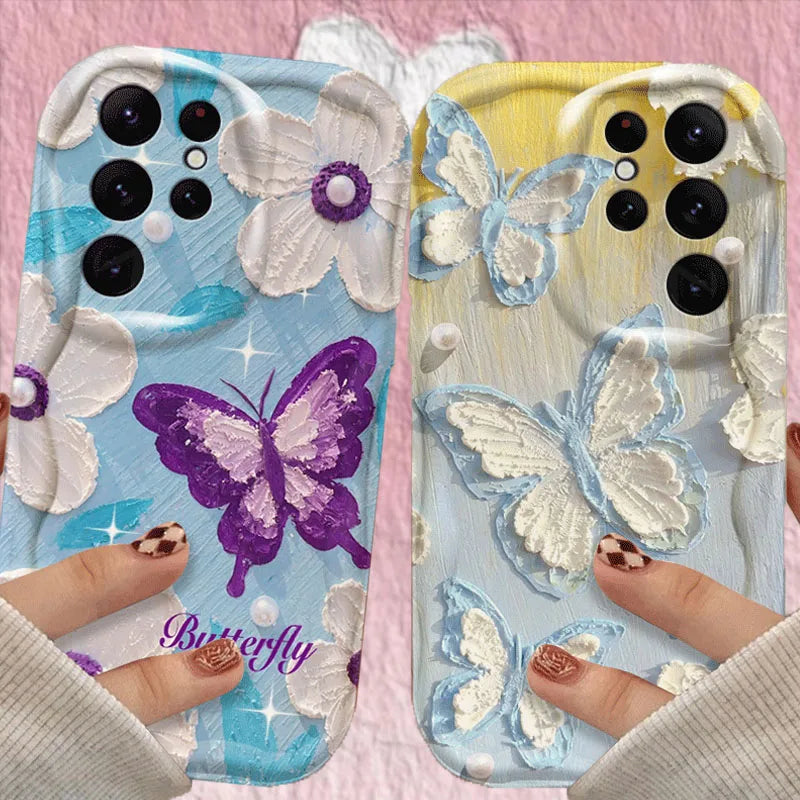Oil Painting Butterfly Phone Case For Samsung