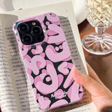 Graffiti Cute Pink TransparentSoft Silicone Phone Case For iPhone