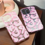 Graffiti Cute Pink TransparentSoft Silicone Phone Case For iPhone