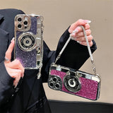 Luxury Plating Camera Wrist Strap Case For iPhone