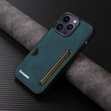 Retro PU Leather Card Holder Phone Case for iPhone