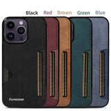 Retro PU Leather Card Holder Phone Case for iPhone