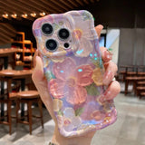 Retro Oil Painting Flower Silicone Case For iPhone