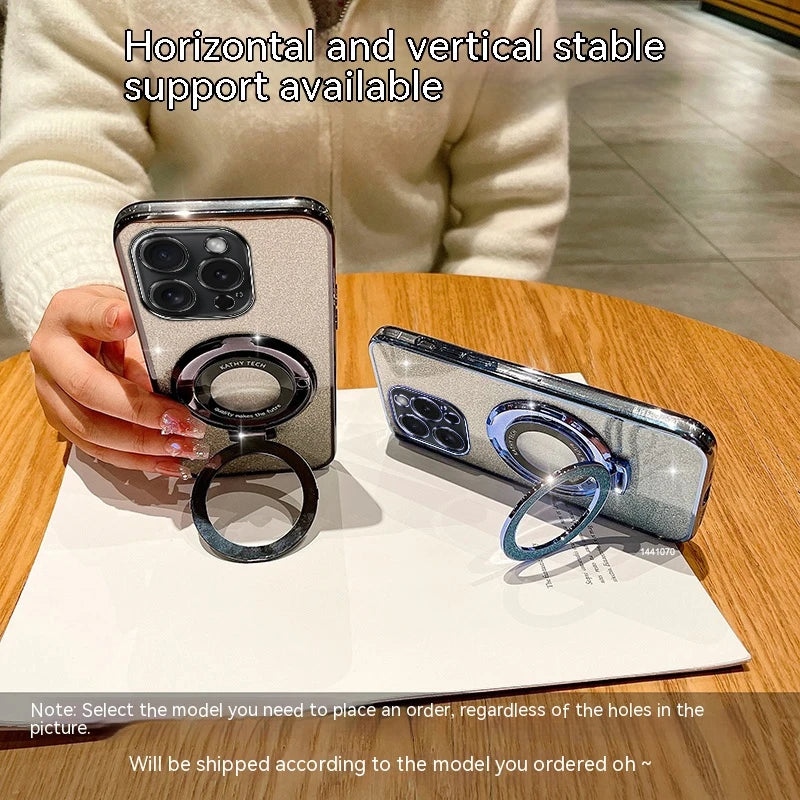 Glitter Plating Stand Holder Magnetic Case For Samsung