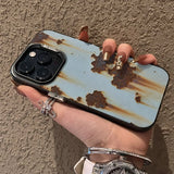 Retro Industrial Style Rusty Anti Fall Matte Phone Case for IPhone