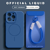 Liquid Silicone Lanyard Magnetic Phone Case For iPhone