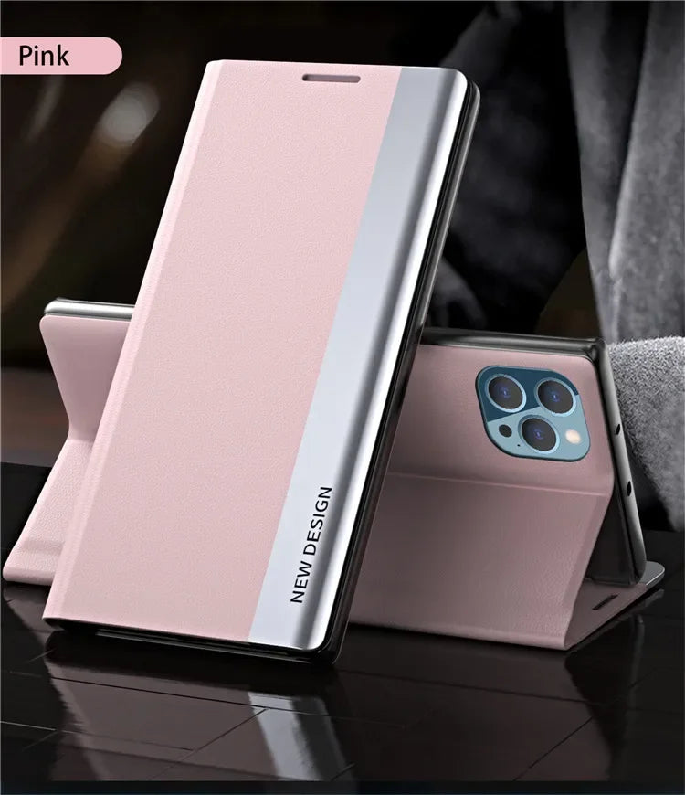 Luxury Stand Book Magnetic Flip Case For iPhone
