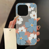 Matte Soft Silicone Flowers Phone Case For iPhone