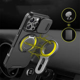 Luxury Armor Magnetic Bracket Slide Camera Protection Case for iPhone