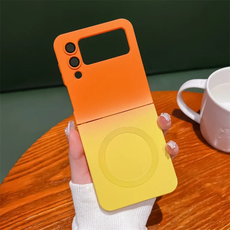 Gradient Color Silicone  Magnetic Folding Case for Samsung Z Flip 6 5 4 3