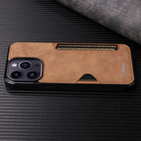 Retro Busines Wallet PU Leather Card Holder Phone Case for iPhone