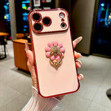 Luxury Electroplated Flower Ring Case for iPhone