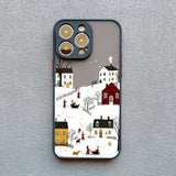 Rural Building Snow Scenery Shockproof Phone Case For iPhone
