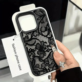 Black Lace Pattern Shockproof Soft Phone Case For iPhone