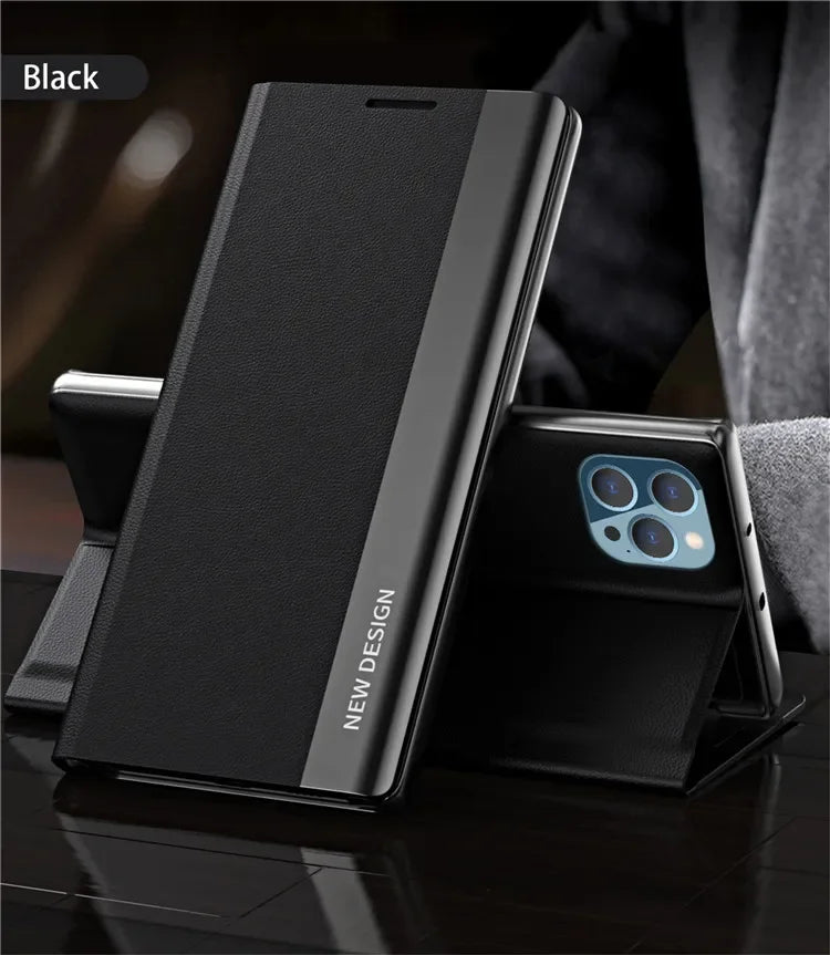 Luxury Stand Book Magnetic Flip Case For iPhone