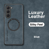 Luxury Leather For Magnetic Wireless Charge Case For Samsung