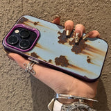 Retro Industrial Style Rusty Anti Fall Matte Phone Case for IPhone