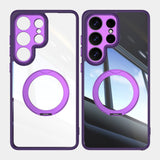 Magnetic Bracket Clear Shockproof Phone Case For Samsung