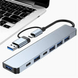 7 Ports USB A C Hub Multi Adapter