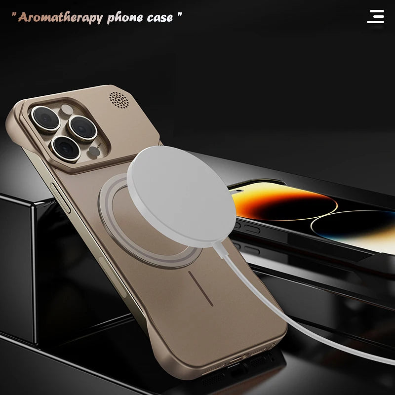 Magnetic Luxury Solid Color Aromatherapy Phone Case For iPhone