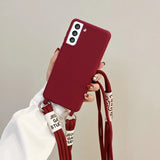 Shoulder Crossbody Lanyard Neck Rope Silicone Cover Case for Samsung
