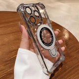 Luxury Shockproof Plating Bracket Magnetic Phone Case for iPhone
