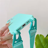 Crossbody Lanyard Matte Silicone Necklace Strap Case for iPhone