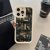 Book Shelf Creative Pattern Shockproof Soft Phone Case For iPhone