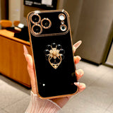 Luxury Electroplated Flower Ring Case for iPhone