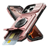 Armor Card Slot Ring Stand Shockproof Case For iPhone