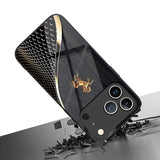 Golden Horse Pattern Business Black Case for iPhone