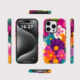 Colorful Flower Magnetic Shockproof Phone Case For iPhone