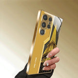 Eiffel Tower Pattern Electroplated Tempered Glass Case For Samsung