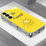 Yellow Sun Electroplated tempered glass phone case for Samsung