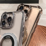 Luxury Shockproof Plating Bracket Magnetic Phone Case for iPhone