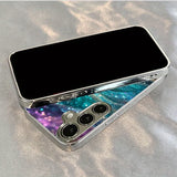 Dazzling Galaxy Electroplated Tempered Glass Phone Case For Samsung