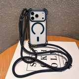 Crossbody Lanyard Magnetic Shockproof Clear Case For iPhone
