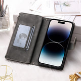 Luxury Embossed Card Slots Zipper Wallet Leather Case for Samsung