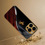 Luxury Golden Horse Pattern Glass Case for iPhone
