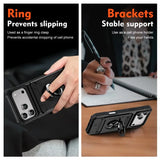 Armor Card Slot Ring Stand Shockproof Case For iPhone