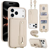 Wristband Stand Card Slot Leather Crossbody Case for iPhone