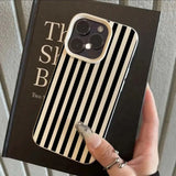 Colorful Striped Minimalist Couple Phone Case for iPhone